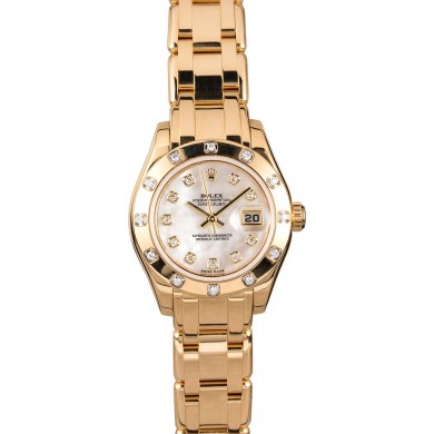 Ladies Rolex Pearlmaster 80318 Diamond Dial JW0349