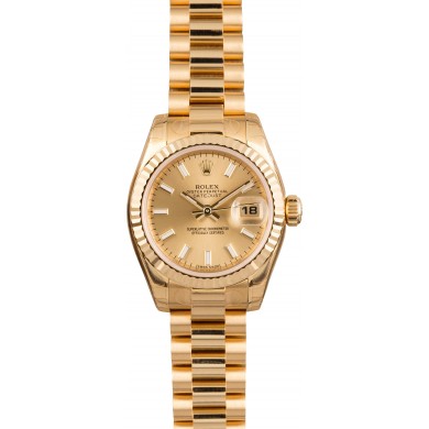 Replica Rolex Lady President 179178 Champagne Dial JW0584